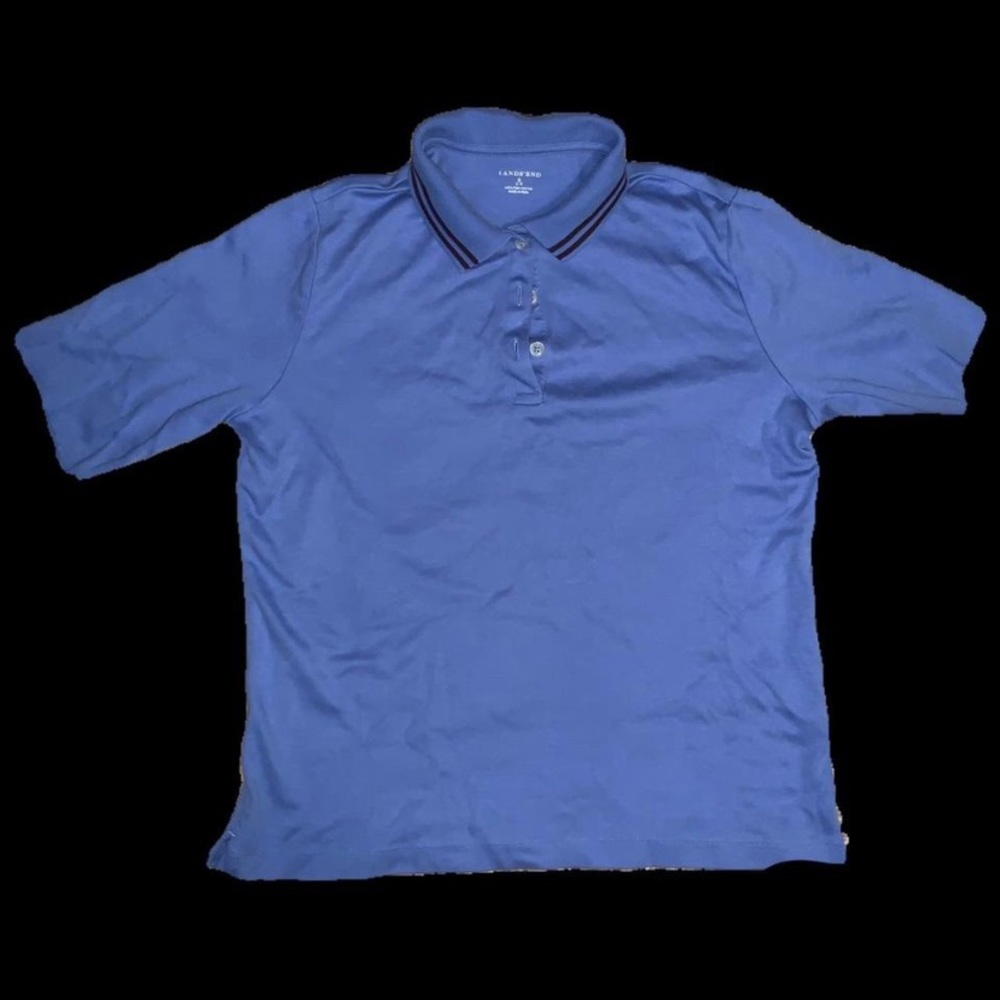LANDS’ ENDS Blue Collared Blouse